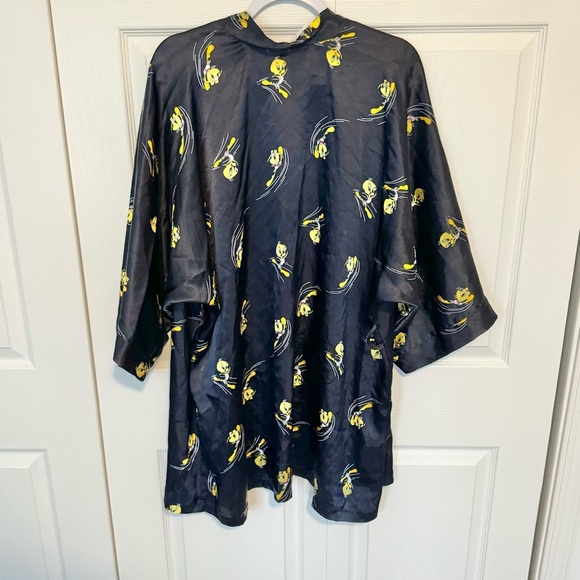 Vintage Looney Tunes Tweety sports jumping silky robe - NO RIBBON TIE M/L - Picture 5 of 5